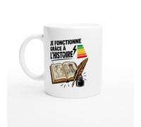 PassionCadeau Mug Je Fonctionne Grâce À L'Histoire | Mug Fun Passionné d'histoire - Idée Cadeau Originale