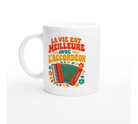 PassionCadeau Mug La Vie Est Meilleure Avec L'Accordéon | Mug Humour Accordéoniste - Idée Cadeau Originale