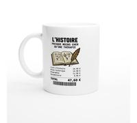 PassionCadeau Mug L'Histoire Presque Moins Cher Qu'Une Thérapie | Mug Fun Passionné d'histoire - Idée Cadeau Originale