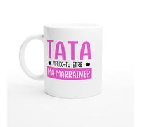 PassionCadeau Mug Marraine Humour Tata veux-tu être ma marraine ?