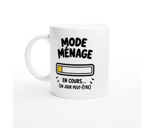 PassionCadeau Mug Ménage Mode Ménage en Cours un Jour Peut-Être | Mug Rigolo Ménage - Idée Cadeau Originale