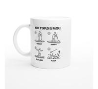 PassionCadeau Mug Mode d'Emploi du Paddle Debout Ramer Équilibre Plouf | Mug Drôle Stand Up Paddle - Idée Cadeau Originale