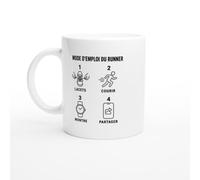 PassionCadeau Mug Mode d'Emploi du Runner Lacets Courir Montre Partager | Mug Humour Coureur - Idée Cadeau Originale