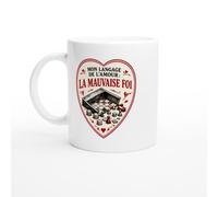 PassionCadeau Mug Mon Langage de l'Amour la Mauvaise Foi | Mug Rigolo Mauvais Joueur - Idée Cadeau Originale