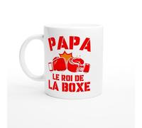 PassionCadeau Mug Papa le Roi de la Boxe - Tasse Cadeau Papa Boxeur - Idée Cadeau Sport de Combat - Mug Original Boxe - Tasse Anniversaire ou Fête des Pères
