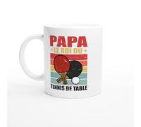 PassionCadeau Mug Papa le Roi du Tennis de Table - Tasse Cadeau Papa Sportif - Idée Cadeau Ping-Pong - Mug Original Raquette - Tasse Anniversaire ou Fête des Pères