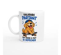 PassionCadeau Mug Paresse Toujours Partant Sauf Quand Il Faut Se Dépêcher | Mug Fun Paresse - Idée Cadeau Originale