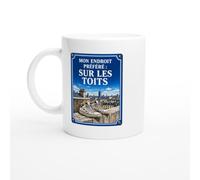 PassionCadeau Mug Parkour Mon Endroit Préféré : Sur Les Toits | Tasse Humour Pratiquant de parkour - Idée Cadeau Originale