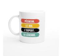 PassionCadeau Mug Peche - Pêcheur Le Roi L'Expert La Légende - Mug humour - tasse anniversaire - idée cadeau homme - tasse fun original