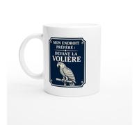 PassionCadeau Mug Perroquet Mon Endroit Préféré Devant La Volière | Mug Fun Amoureux des oiseaux - Idée Cadeau Originale