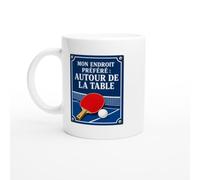 PassionCadeau Mug Ping-Pong Mon Endroit Préféré : Autour De La Table | Tasse Fun Pongiste - Idée Cadeau Originale