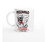 PassionCadeau Mug Pizzaiolo Je Fais Tourner du Bonheur à Pleine Pâte | Mug Drôle Pizzeria - Idée Cadeau Originale