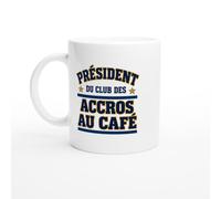 PassionCadeau Mug Président du Club des Accros au Café Lettres Crème | Mug Rigolo Accro au Café - Idée Cadeau Originale