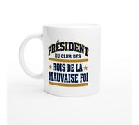 PassionCadeau Mug Président du Club des Rois de la Mauvaise Foi | Mug Humour Avocat du Diable - Idée Cadeau Originale Homme