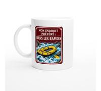 PassionCadeau Mug Rafting Mon Endroit Préféré Dans Les Rapides | Tasse Fun Amateur de rafting - Idée Cadeau Originale