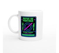 PassionCadeau Mug Refus de Partage Niveau Expert | Mug Humour Gourmand - Idée Cadeau Originale