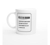 PassionCadeau Mug Règles du Grognon On Ne Me Parle Pas Avant Dix Heures | Mug Humour Grognon - Idée Cadeau Originale
