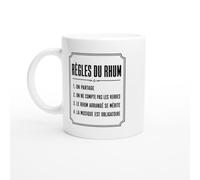 PassionCadeau Mug Règles du Rhum On Partage On Ne Compte Pas les Verres | Mug Fun Amateur de Rhum - Idée Cadeau Originale