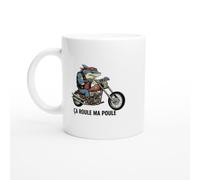 PassionCadeau Mug Requin Motard Humour Moto Ça Roule Ma Poule | Mug Rigolo Motard - Idée Cadeau Originale