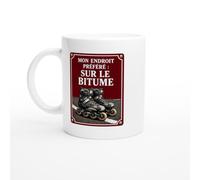 PassionCadeau Mug Roller Mon Endroit Préféré : Sur Le Bitume | Mug Rigolo Patineur - Idée Cadeau Originale