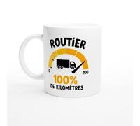 PassionCadeau Mug Routier 100% de Kilomètres | Tasse Fun Chauffeur - Idée Cadeau Originale