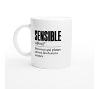 PassionCadeau Mug Sensible Personne Qui Pleure devant les Dessins Animés | Tasse Fun Hypersensible - Idée Cadeau Originale