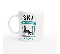 PassionCadeau Mug Ski Ma Thérapie Moins Chère Qu'Un Psy | idée cadeau originale