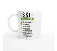 PassionCadeau Mug Ski Règles D'Or Ne Pas Tomber Si Tomber Se Relever | idée cadeau originale