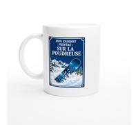 PassionCadeau Mug Snowboard Mon Endroit Préféré : Sur La Poudreuse | Tasse Humour Snowboardeur - Idée Cadeau Originale