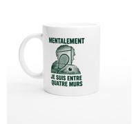 PassionCadeau Mug Squash Mentalement Je Suis Entre Quatre Murs | Mug Drôle Joueur de squash - Idée Cadeau Originale