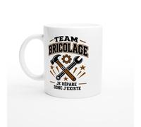 PassionCadeau Mug Team Bricolage Je Répare Donc J'Existe | Mug Fun Bricoleur - Idée Cadeau Originale