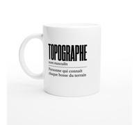 PassionCadeau Mug Topographe Personne Qui Connaît Chaque Bosse du Terrain | Mug Humour Géomètre - Idée Cadeau Originale