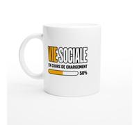 PassionCadeau Mug Vie Sociale 50% En Cours de Chargement | Mug Drôle Solitaire - Idée Cadeau Originale