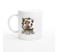 PassionCadeau Mug Vigne Humour Apéro Vivre d'Amour et de Vin
