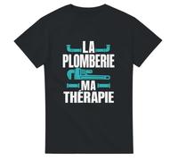 PassionCadeau T Shirt La Plomberie Ma Thérapie | T shirt Drôle Plombier - Idée Cadeau Originale