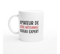 PassionCadeau Tasse Humour Amateur de Bière Artisanale Niveau Expert - Mug humour - tasse anniversaire - idée cadeau homme - tasse fun original