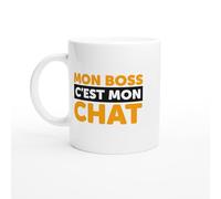 PassionCadeau Tasse Humour Mon Boss C'est Mon Chat - Mug humour - tasse anniversaire - idée cadeau homme - tasse fun original