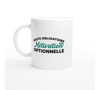 PassionCadeau Tasse Humour Sieste Obligatoire Motivation Optionnelle - Mug humour - tasse anniversaire - idée cadeau homme - tasse fun original
