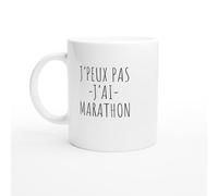 PassionCadeau Tasse J'peux pas j'ai marathon - idée cadeau coureur - Mug marathon