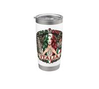 Passione Italia Femme Drapeau Tricolore Monuments Pise Duomo Gra Gobelet isotherme en acier inoxydable double paroi