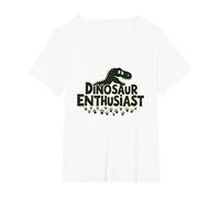 Passionné de Dinosaures - Cadeau pour Fan préhistorique T-Shirt, Femme Grandes Tailles, Blanc, 5X