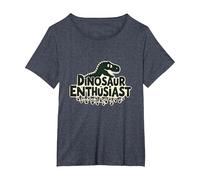 Passionné de Dinosaures - Cadeau pour Fan préhistorique T-Shirt, Femme Grandes Tailles, Bleu Chiné, 4X