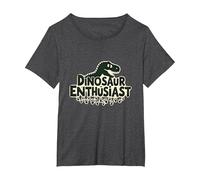 Passionné de Dinosaures - Cadeau pour Fan préhistorique T-Shirt, Femme Grandes Tailles, Chiné Foncé, 1X