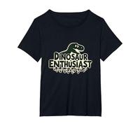 Passionné de Dinosaures - Cadeau pour Fan préhistorique T-Shirt, Femme Grandes Tailles, Noir, 5X