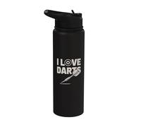 Passionné de fléchettes, j'adore les fléchettes Stainless Steel Insulated Water Bottle