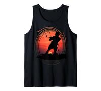 Passionné de Kitesurf équitation Une Silhouette de Vague et Coucher de Soleil Débardeur