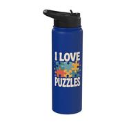 Passionné de pièces de puzzle I Love Puzzles Stainless Steel Insulated Water Bottle
