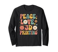 Passionné d'impression 3D rétro années 60 70 Peace Love impression 3D Manche Longue