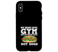 Passionnée de hot dogs My Head Says Gym Hot Dogs Coque pour iPhone X/XS