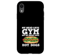 Passionnée de hot dogs My Head Says Gym Hot Dogs Coque pour iPhone XR